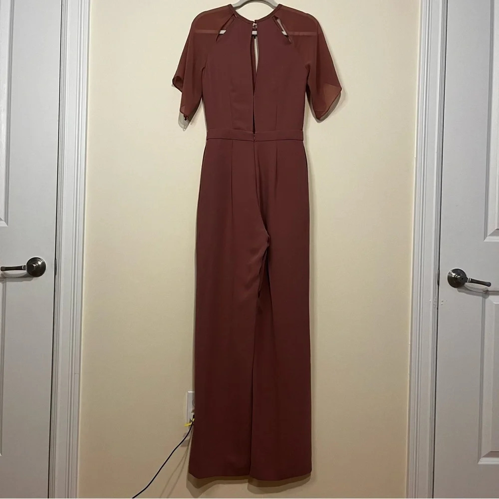NWT REISS Scarlet Chiffon Rosewater Flutter Sleeve Jumpsuit Romper - Picture 6 of 11